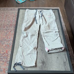 American Eagle Outfitters Pink and Gray Striped Pants or convert into Capris